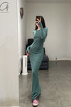 Boris Bidjan Saberi WDRESS2 Series Long Dress Series WDRESS2 FTT00001-HZ Seaweed